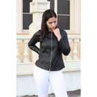 DKARENS PLIEGUES LISO CHAQUETA CUERINA EXTRAS M/LARGA