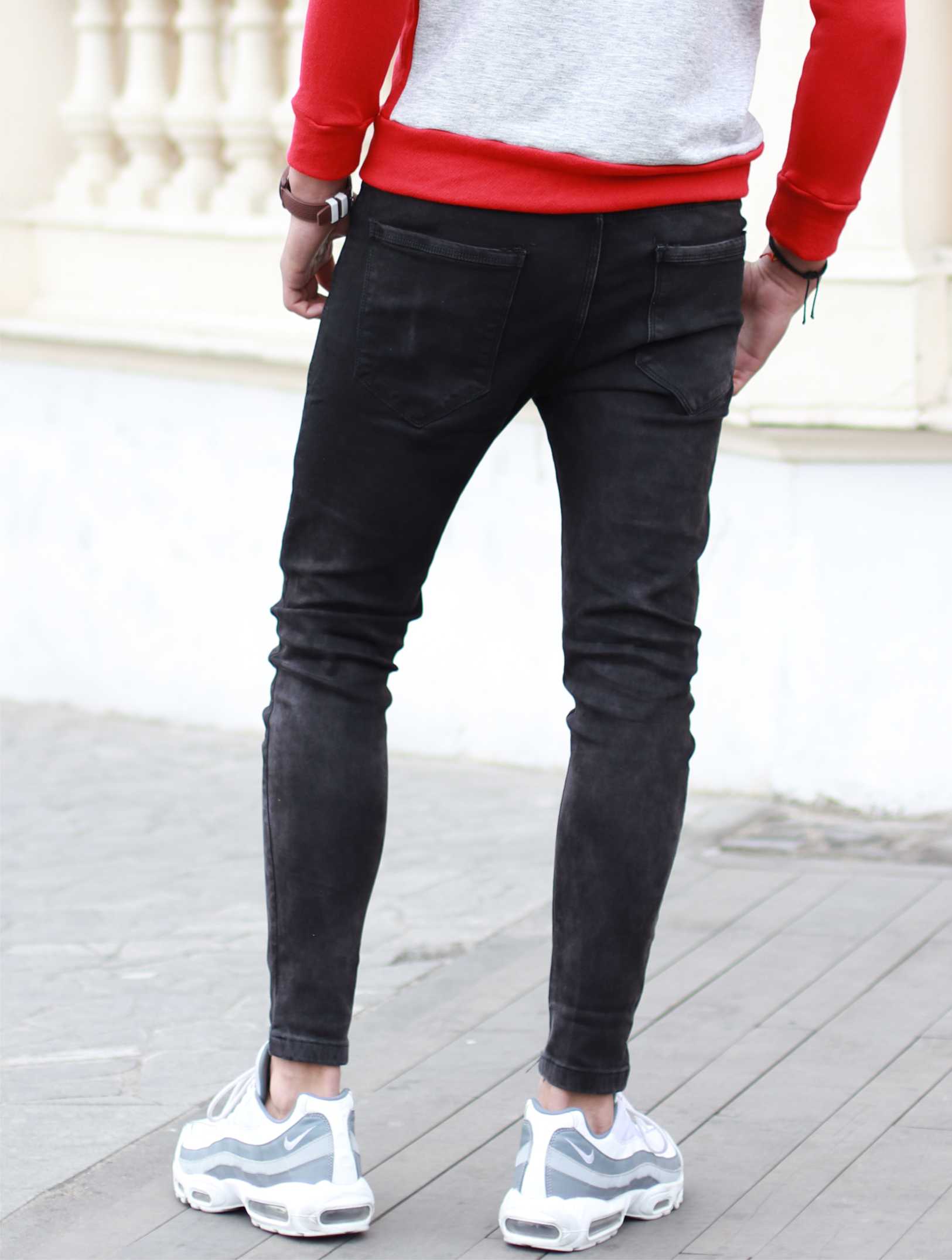 Pantalones Hombre EMPORIO FOX LISO JEANS FOCALIZADO NUEVO PLOMIZO